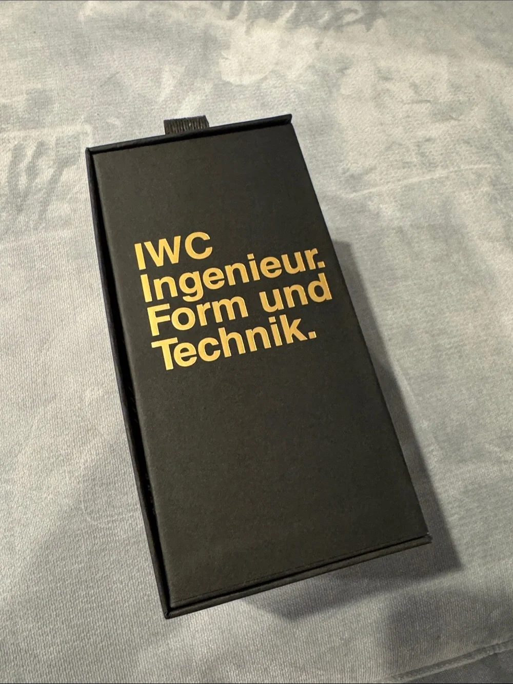 IWC Black Presentation Box with Gold Lettering